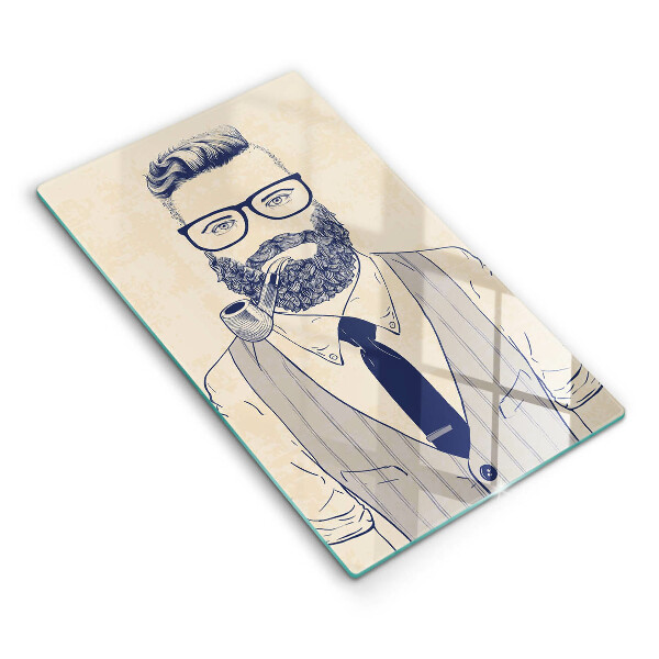 Skärbräda i glas Hipster man