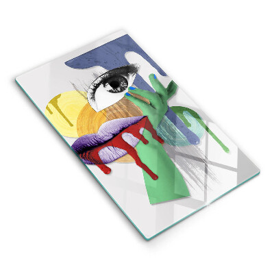 Skärbräda i glas Abstrakt collagekonst