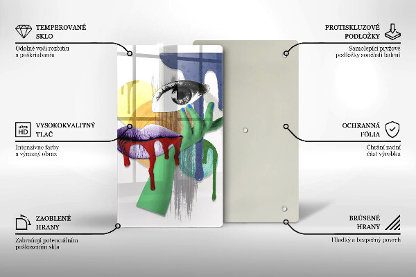 Skärbräda i glas Abstrakt collagekonst
