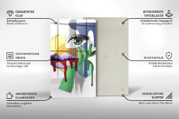 Skärbräda i glas Abstrakt collagekonst