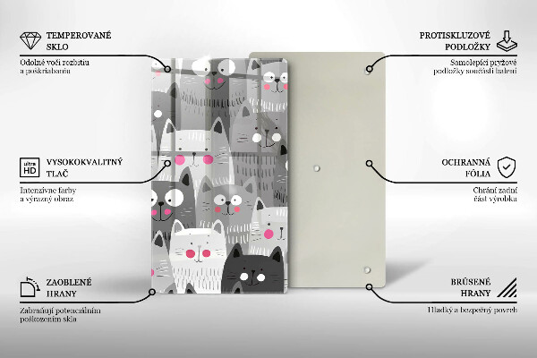 Skärbräda i glas Katter illustration