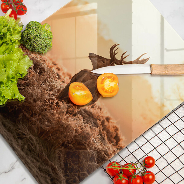 Skärbräda i glas Rådjur i fält