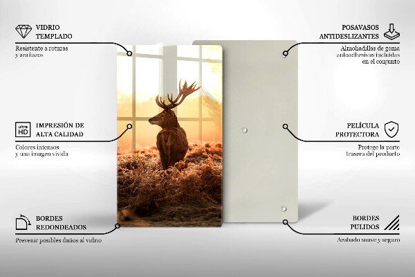 Skärbräda i glas Rådjur i fält