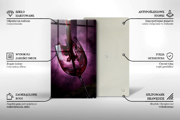 Skärbräda i glas Ett glas vin