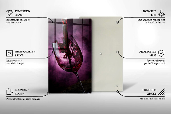 Skärbräda i glas Ett glas vin