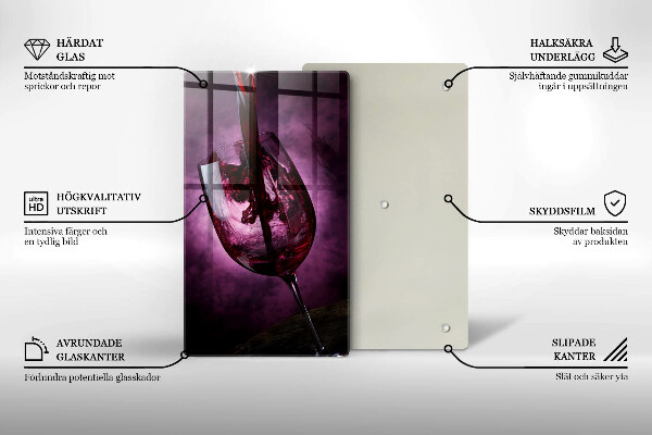 Skärbräda i glas Ett glas vin