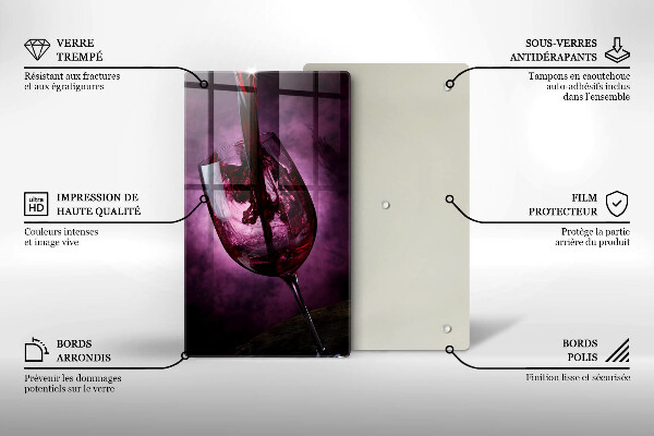 Skärbräda i glas Ett glas vin