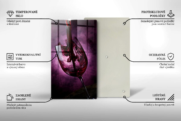 Skärbräda i glas Ett glas vin