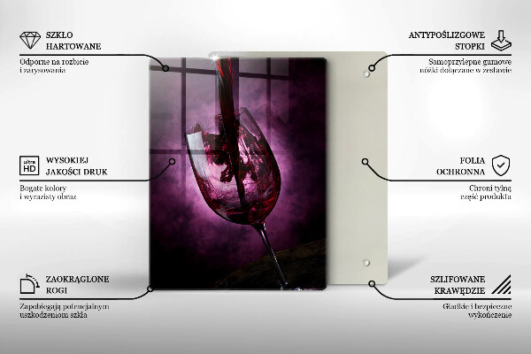 Skärbräda i glas Ett glas vin