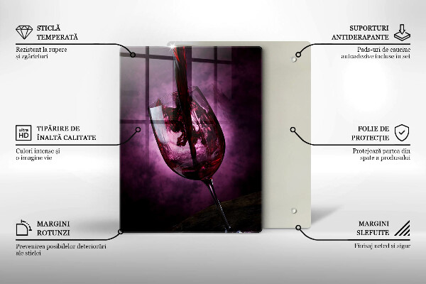 Skärbräda i glas Ett glas vin