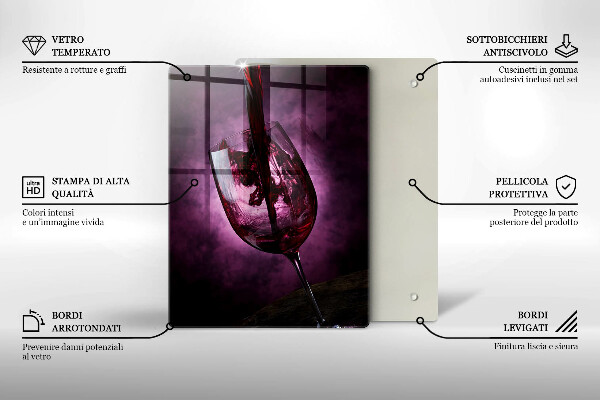 Skärbräda i glas Ett glas vin
