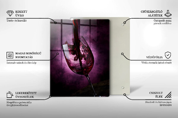 Skärbräda i glas Ett glas vin