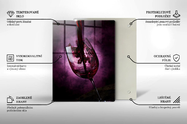 Skärbräda i glas Ett glas vin