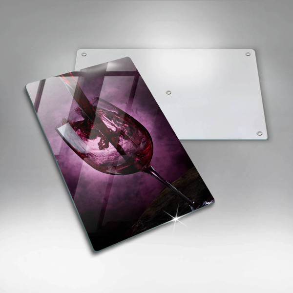 Skärbräda i glas Ett glas vin