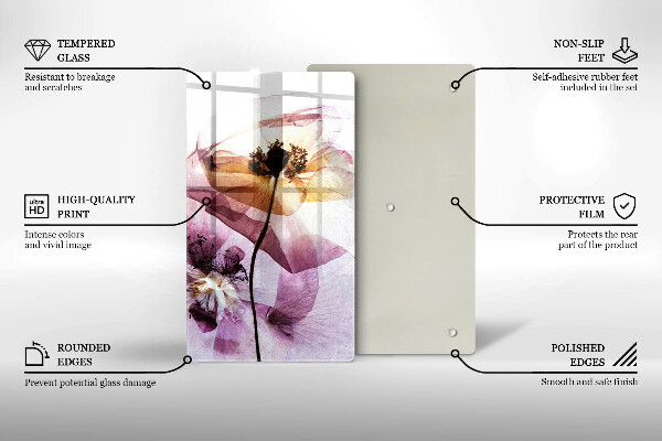 Skärbräda i glas Fina blommor