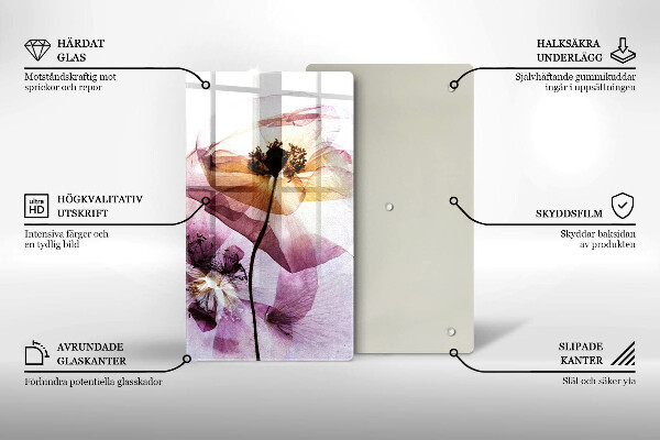 Skärbräda i glas Fina blommor