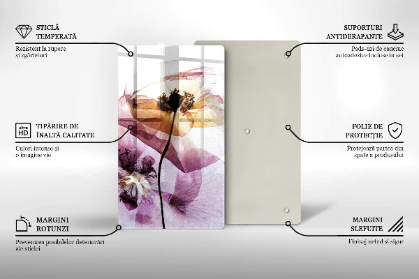 Skärbräda i glas Fina blommor