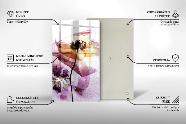 Skärbräda i glas Fina blommor