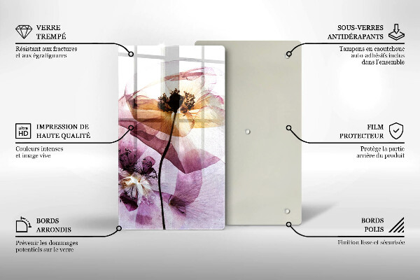 Skärbräda i glas Fina blommor