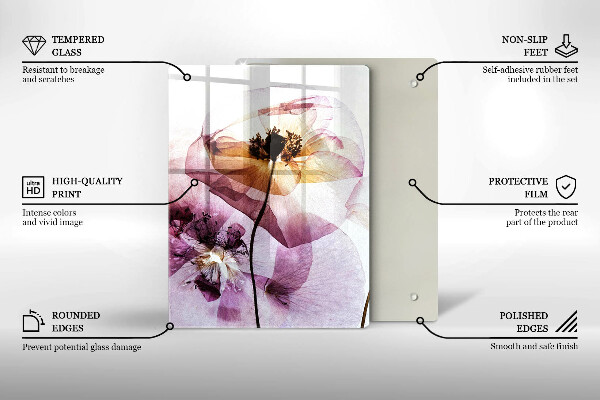 Skärbräda i glas Fina blommor