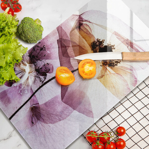 Skärbräda i glas Fina blommor