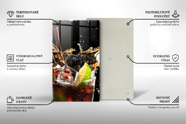 Skärbräda i glas Drick med is