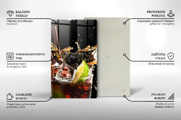 Skärbräda i glas Drick med is