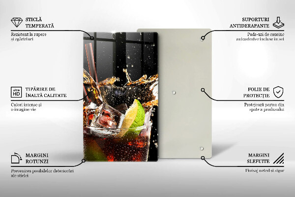 Skärbräda i glas Drick med is