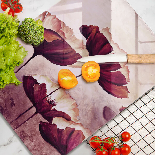 Skärbräda i glas Måla blommor