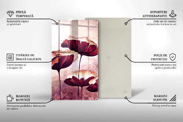 Skärbräda i glas Måla blommor