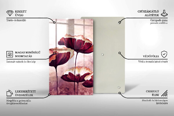 Skärbräda i glas Måla blommor