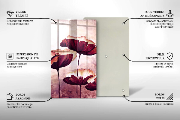 Skärbräda i glas Måla blommor