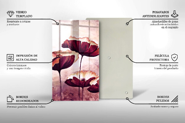 Skärbräda i glas Måla blommor