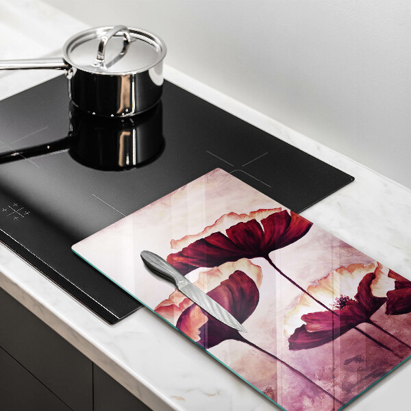 Skärbräda i glas Måla blommor