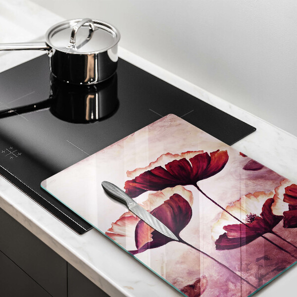 Skärbräda i glas Måla blommor