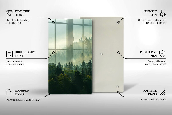 Skärbräda i glas Landskap Utsikt över skogen