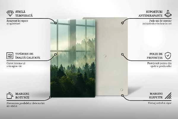 Skärbräda i glas Landskap Utsikt över skogen