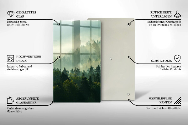 Skärbräda i glas Landskap Utsikt över skogen