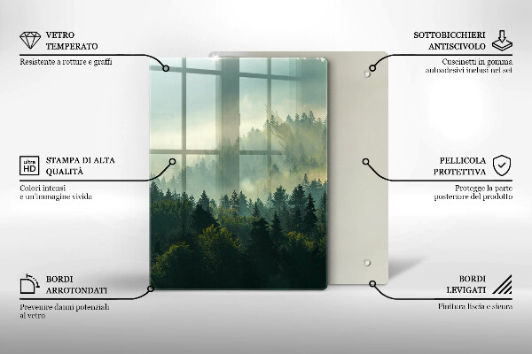 Skärbräda i glas Landskap Utsikt över skogen