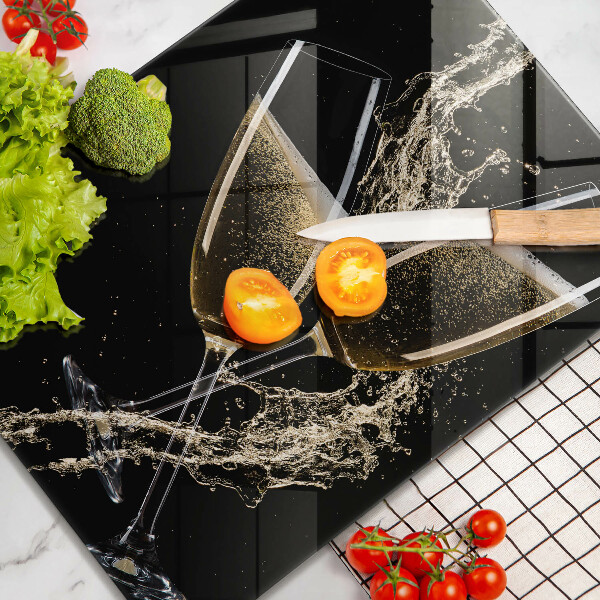 Skärbräda i glas Glas champagne