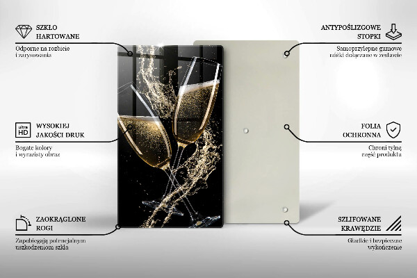 Skärbräda i glas Glas champagne