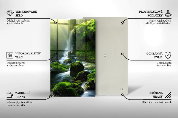 Skärbräda i glas Vattenfall i djungeln