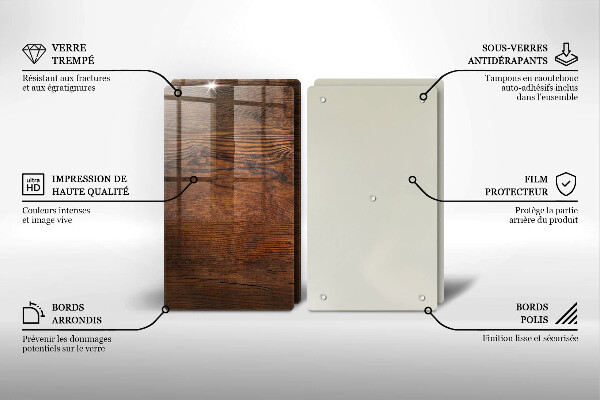 Skärbräda glas Mörk träskiva