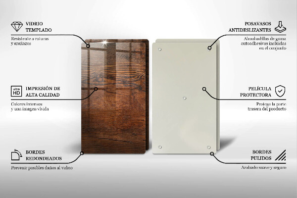 Skärbräda glas Mörk träskiva