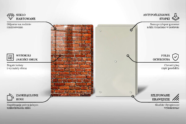 Skärbräda glas Tegelvägg