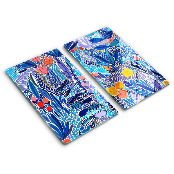 Skärbräda glas Målad äng