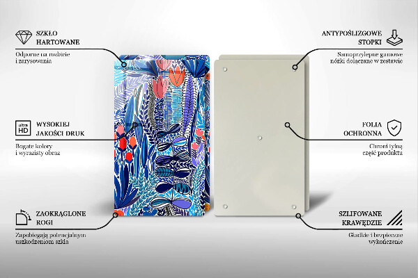 Skärbräda glas Målad äng