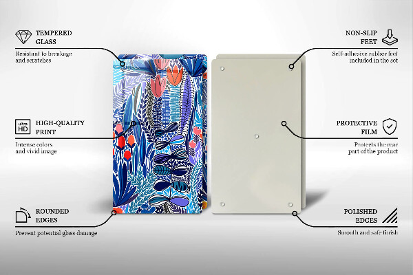 Skärbräda glas Målad äng