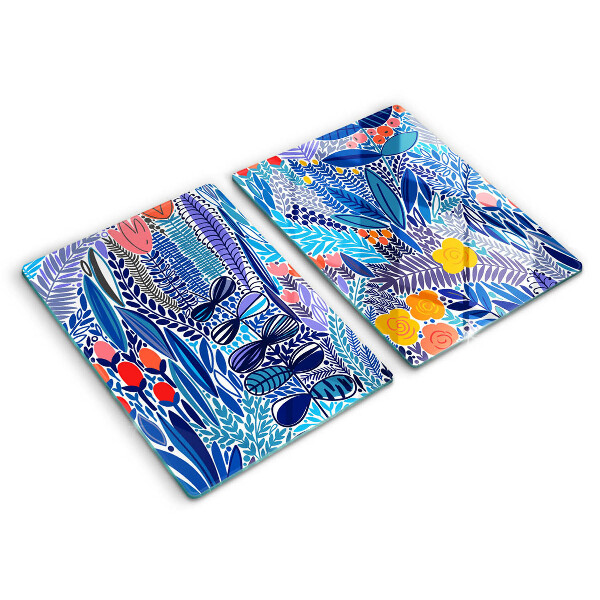 Skärbräda glas Målad äng