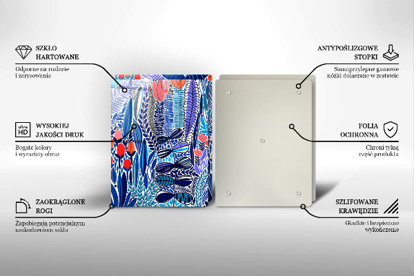 Skärbräda glas Målad äng